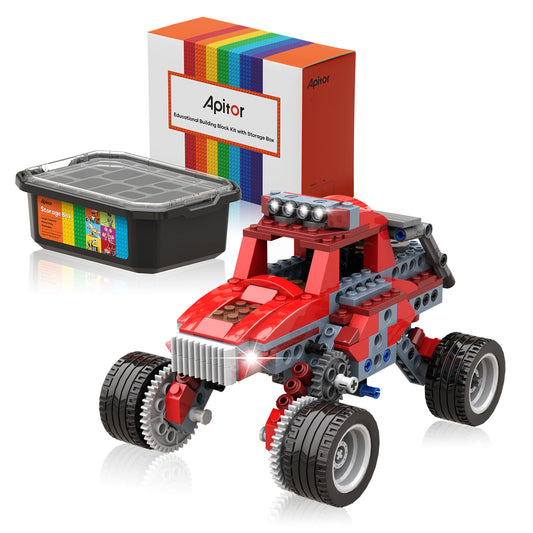 Apitor Robot B 収納ケース付き 8-in-1  レゴ 互換  モーター付きブロックセット知育玩具 ブロックロボット おもちゃ STEM玩具 小学生  夏休み  誕生日 子供の日 男の子 6歳+ 7歳+ 8歳+ 組み立て 積み木 240ピース クリスマスプレゼント