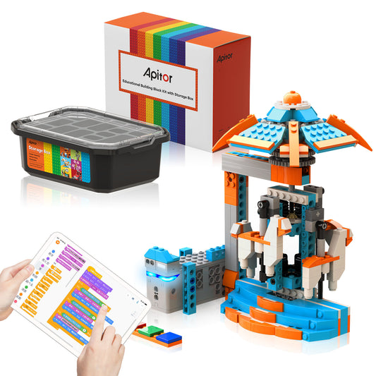 Apitor Robot S 収納ケース付き プログラミング ロボット キット 子供向けScratch 3.0教育用ロボット 知育玩具  小学生プログラミング クリスマス   誕生日 プレゼント人気 7歳+