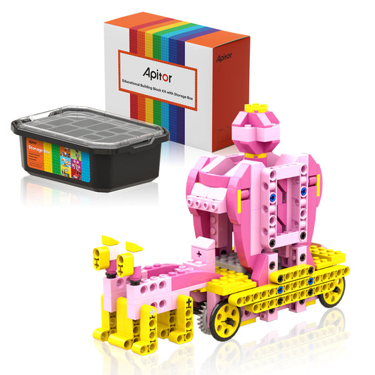 Apitor Robot G 収納ケース付き 8-in-1  レゴ 互換  モーター付きブロックセット知育玩具 ブロックロボット ブロックおもちゃ 遊園地 STEM玩具  夏休み 誕生日 子供の日 女の子 小学生 6歳+ 7歳+ 8歳+ クリスマスプレゼント