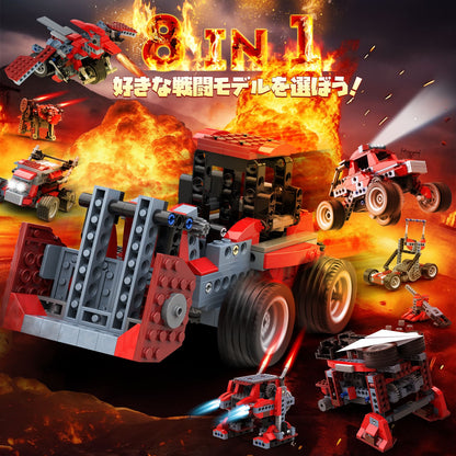 Apitor Robot B 収納ケース付き 8-in-1  レゴ 互換  モーター付きブロックセット知育玩具 ブロックロボット おもちゃ STEM玩具 小学生  夏休み  誕生日 子供の日 男の子 6歳+ 7歳+ 8歳+ 組み立て 積み木 240ピース クリスマスプレゼント